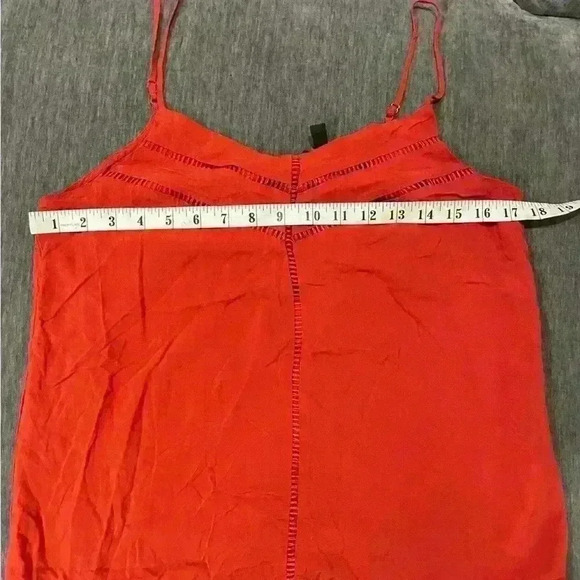 Banana Republic Rust Orange Embroidered Spaghetti Strap Tank Top - Size M - Picture 5 of 6